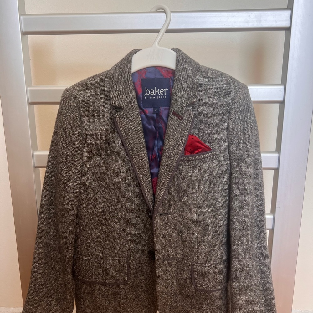 Ted Baker Kid’s Gray Blazer with Red Details